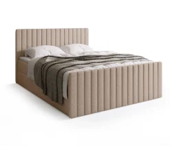 Meble Młodzieżowe|Łóżka Młodzieżowe></noscript>BROMARKT Beżowe łóżko kontynentalne DREAM DUO 140x200 cm z pojemnikiem na pościel