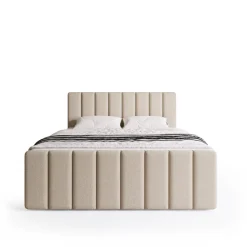 Meble Młodzieżowe|Łóżka Młodzieżowe></noscript>BROMARKT Beżowe łóżko kontynentalne 140x200 cm z pojemnikiem DENVER DUO