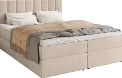 Meble Młodzieżowe|Łóżka Młodzieżowe>BROMARKT Beżowe łóżko kontynentalne 140x200 cm z pojemnikiem DENVER