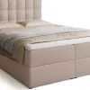 Meble Młodzieżowe|Łóżka Młodzieżowe>BROMARKT Beżowe łóżko kontynentalne 140x200 cm z pojemnikiem DETROIT