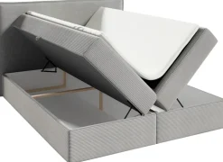 Łóżka Młodzieżowe|Łóżka Ze Stelażem>BROMARKT Beżowe łóżko tapicerowane kontynentalne 140x200 cm do sypialni MALIBU