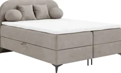 Łóżka Małżeńskie|Łóżka Ze Stelażem>BROMARKT Beżowe łóżko 160x200 cm kontynentalne do sypialni tapicerowane SERENO