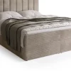 Łóżka Małżeńskie|Łóżka Ze Stelażem>BROMARKT Beżowe sztruksowe łóżko kontynentalne 160x200 cm DENVER