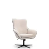 Fotele>LASKI Beżowy fotel obrotowy boucle ELSA