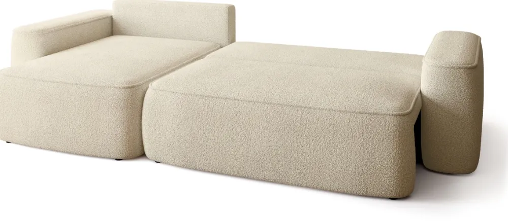Meble Dla Dzieci|Meble Młodzieżowe>BROMARKT Beżowy narożnik boucle z funkcją spania do salonu CARMELLO DUO