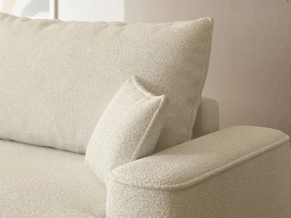 Meble Dla Dzieci|Meble Młodzieżowe>BROMARKT Beżowy narożnik boucle z funkcją spania do salonu CARMELLO DUO