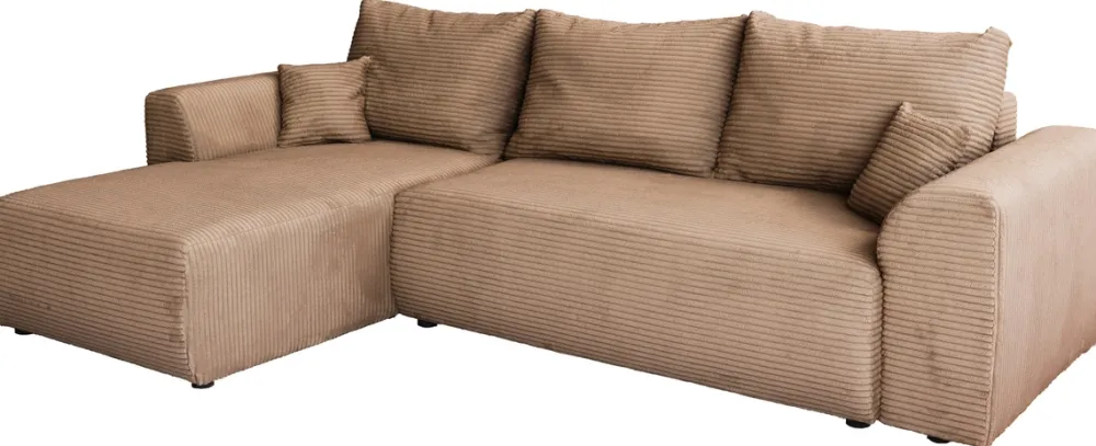 Meble Dla Dzieci|Narożniki>BROMARKT Beżowy narożnik do salonu rozkładany z funkcją spania ROMEO