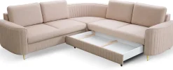Narożniki>LASKI Beżowy narożnik do salonu w stylu glamour LOURE