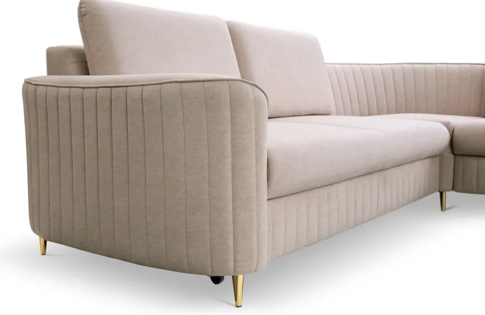 Narożniki>LASKI Beżowy narożnik do salonu w stylu glamour LOURE