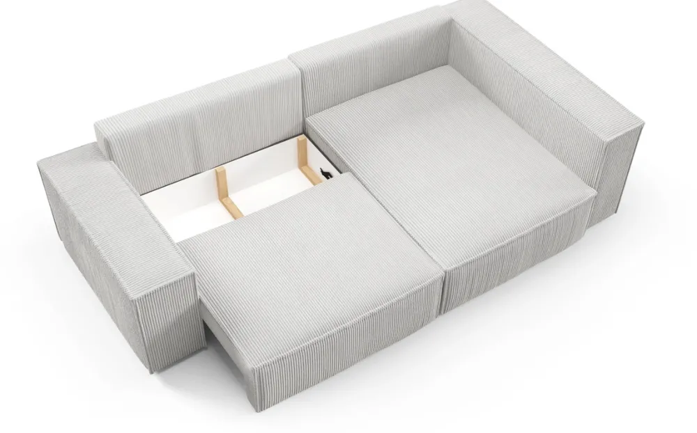 Meble Dla Dzieci|Meble Młodzieżowe>BROMARKT Beżowy narożnik do salonu z funkcją spania PEDRO DUO