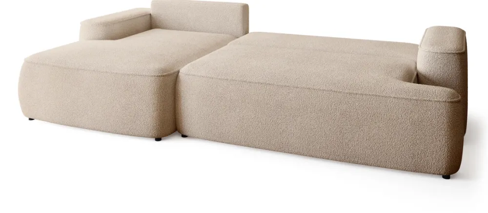 Meble Dla Dzieci|Meble Młodzieżowe>BROMARKT Beżowy narożnik do salonu z funkcją spania CARMELLO boucle