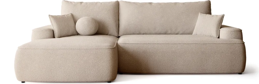 Meble Dla Dzieci|Meble Młodzieżowe>BROMARKT Beżowy narożnik do salonu z funkcją spania CARMELLO boucle