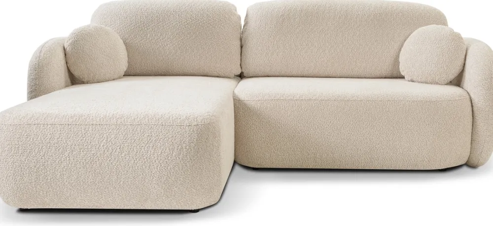 Meble Dla Dzieci|Meble Młodzieżowe>LASKI Beżowy narożnik z funkcją spania do salonu boucle OMERO