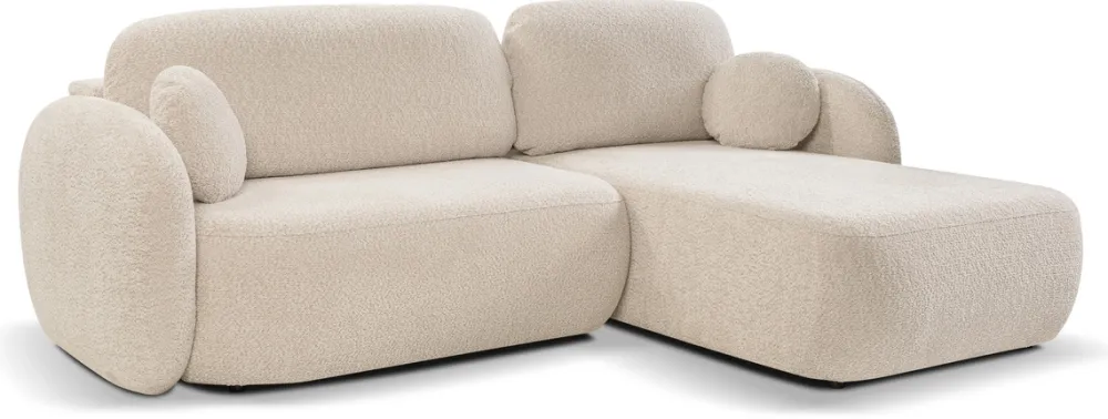 Meble Dla Dzieci|Meble Młodzieżowe>LASKI Beżowy narożnik z funkcją spania do salonu boucle OMERO