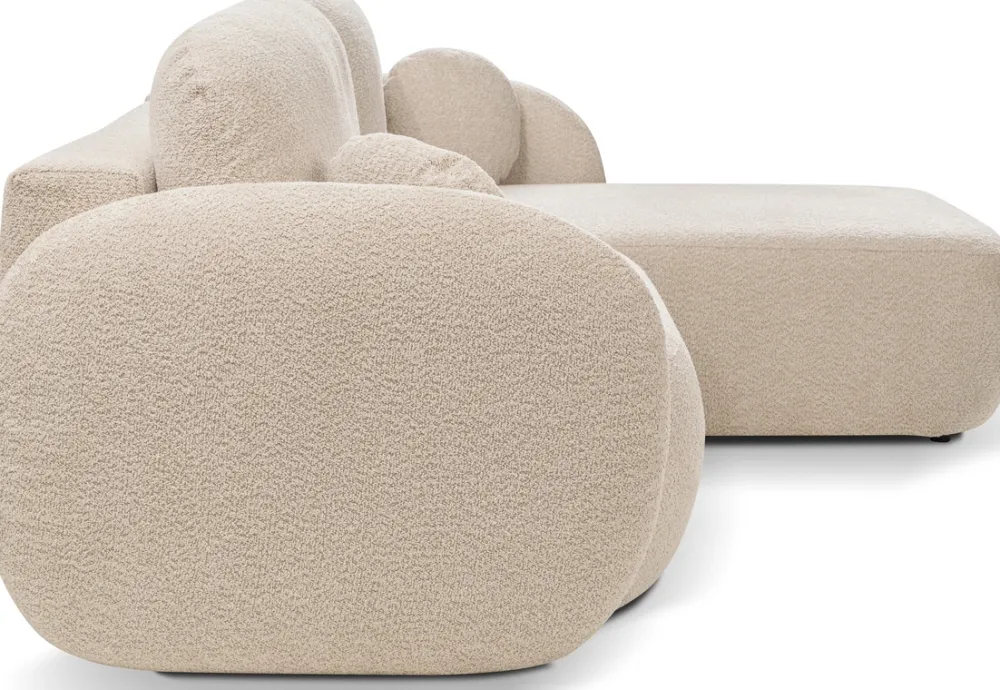 Meble Dla Dzieci|Meble Młodzieżowe>LASKI Beżowy narożnik z funkcją spania do salonu boucle OMERO