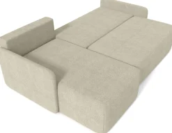 Meble Dla Dzieci|Meble Młodzieżowe>Meble Grand Beżowy narożnik z funkcją spania do salonu CLOUD tkanina baranek