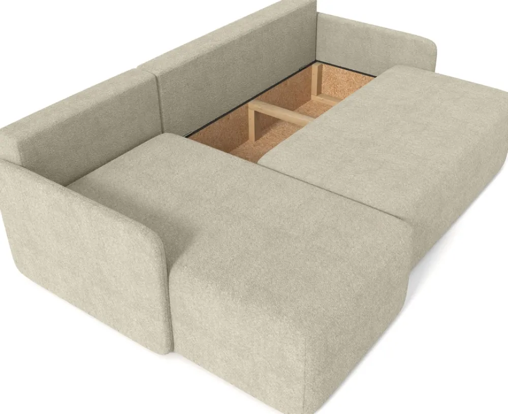 Meble Dla Dzieci|Meble Młodzieżowe>Meble Grand Beżowy narożnik z funkcją spania do salonu CLOUD tkanina baranek