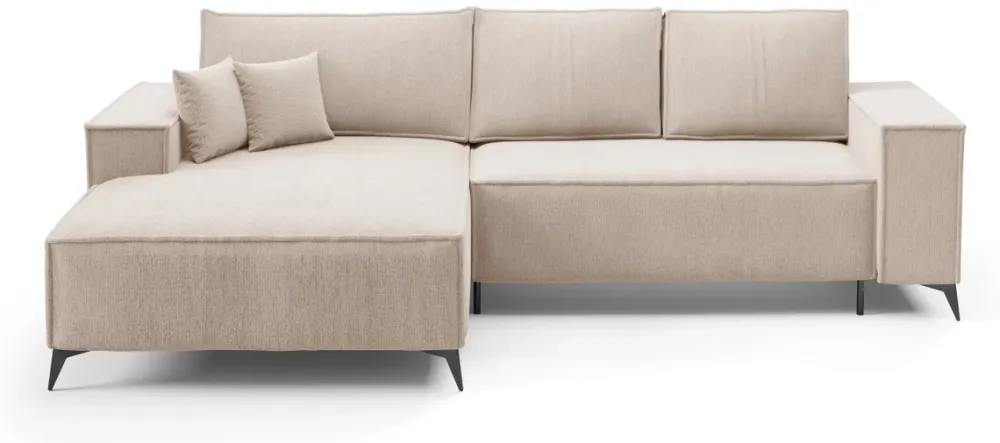 Meble Dla Dzieci|Meble Młodzieżowe>BROMARKT Beżowy narożnik z funkcją spania do salonu na nóżkach APOLLO