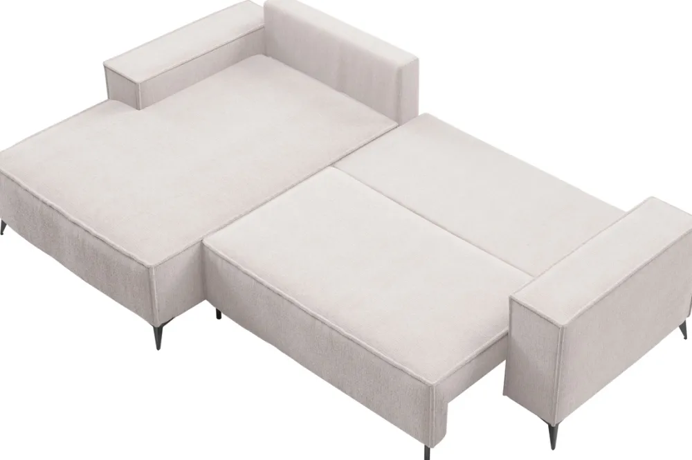 Meble Dla Dzieci|Meble Młodzieżowe>BROMARKT Beżowy narożnik z funkcją spania do salonu na nóżkach APOLLO