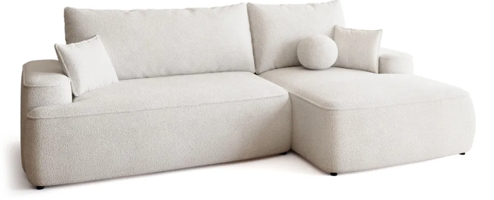 Meble Dla Dzieci|Meble Młodzieżowe>BROMARKT Beżowy narożnik z funkcją spania do salonu CARMELLO boucle