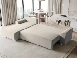 Meble Dla Dzieci|Meble Młodzieżowe>BROMARKT Beżowy narożnik z funkcją spania do salonu SYDNEY