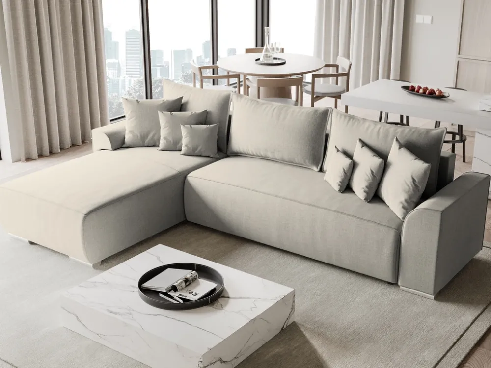 Meble Dla Dzieci|Meble Młodzieżowe>BROMARKT Beżowy narożnik z funkcją spania do salonu SYDNEY