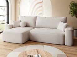 Meble Dla Dzieci|Meble Młodzieżowe>BROMARKT Beżowy narożnik z funkcją spania i pojemnikiem CARMELLO DUO