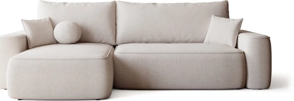 Meble Dla Dzieci|Meble Młodzieżowe>BROMARKT Beżowy narożnik z funkcją spania i pojemnikiem CARMELLO DUO