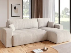 Meble Dla Dzieci|Meble Młodzieżowe>BROMARKT Beżowy rozkładany narożnik do salonu z funkcją spania PUMI