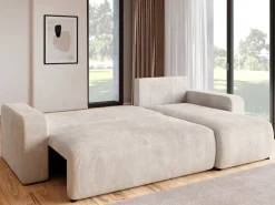 Meble Dla Dzieci|Meble Młodzieżowe>BROMARKT Beżowy rozkładany narożnik do salonu z funkcją spania PUMI