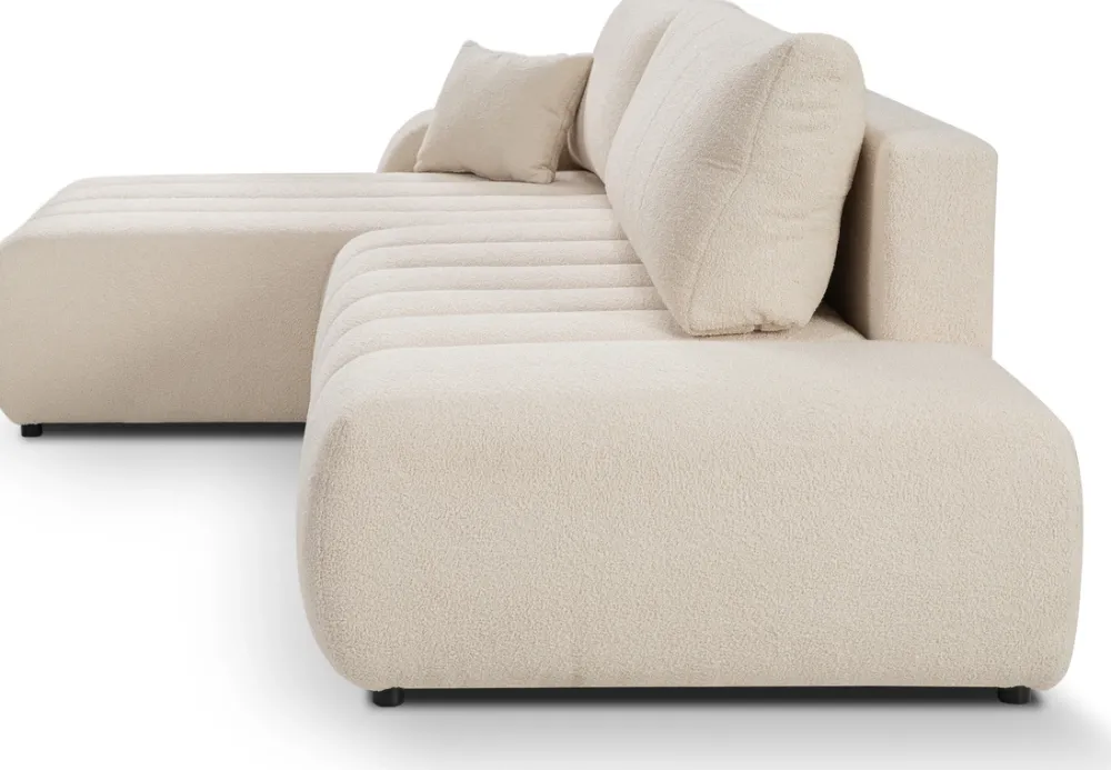 Narożniki>LASKI Beżowy rozkładany narożnik do salonu z funkcją spania BLISS