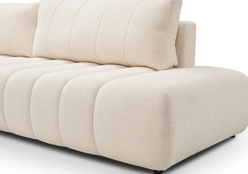 Narożniki>LASKI Beżowy rozkładany narożnik do salonu z funkcją spania BLISS