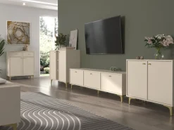 Zestawy Mebli Do Salonu|Ławy I Stoliki></noscript>Lempert Beżowy stolik kawowy do salonu 100x65 cm z szufladą TOKEN beż piaskowy