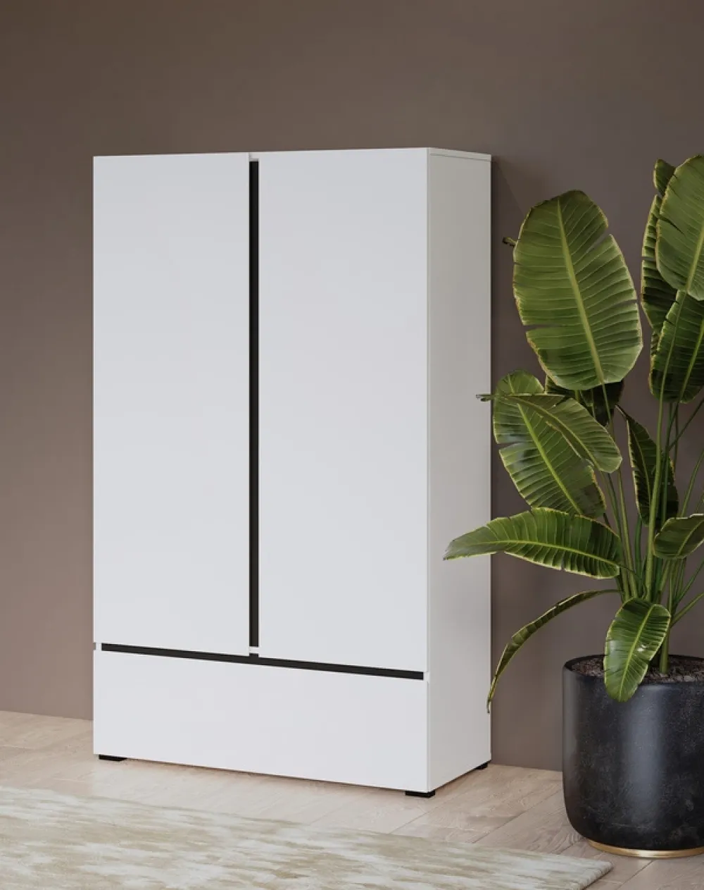 Meble Młodzieżowe|Zestawy Mebli Do Sypialni>Helvetia Biała bieliźniarka z szufladą i półkami 90 cm CROSS biały