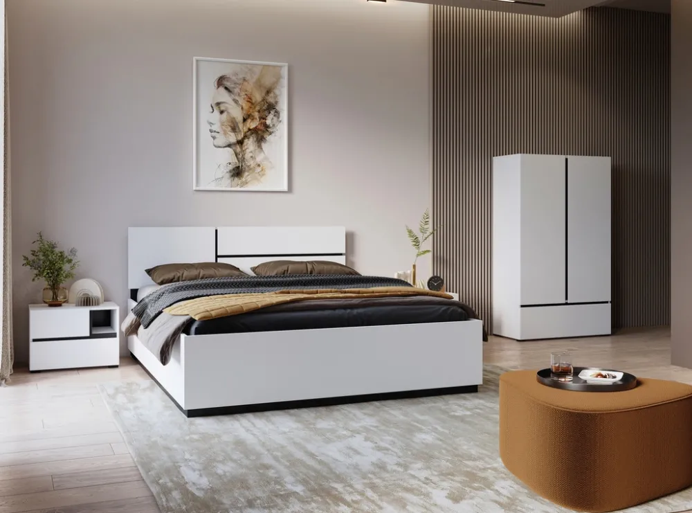 Meble Młodzieżowe|Zestawy Mebli Do Sypialni>Helvetia Biała bieliźniarka z szufladą i półkami 90 cm CROSS biały