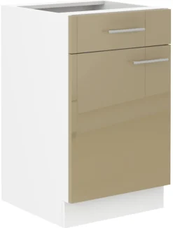 Meble Kuchenne>Lempert Biała dolna szafka kuchenna z szufladą 50 cm LAURA połysk