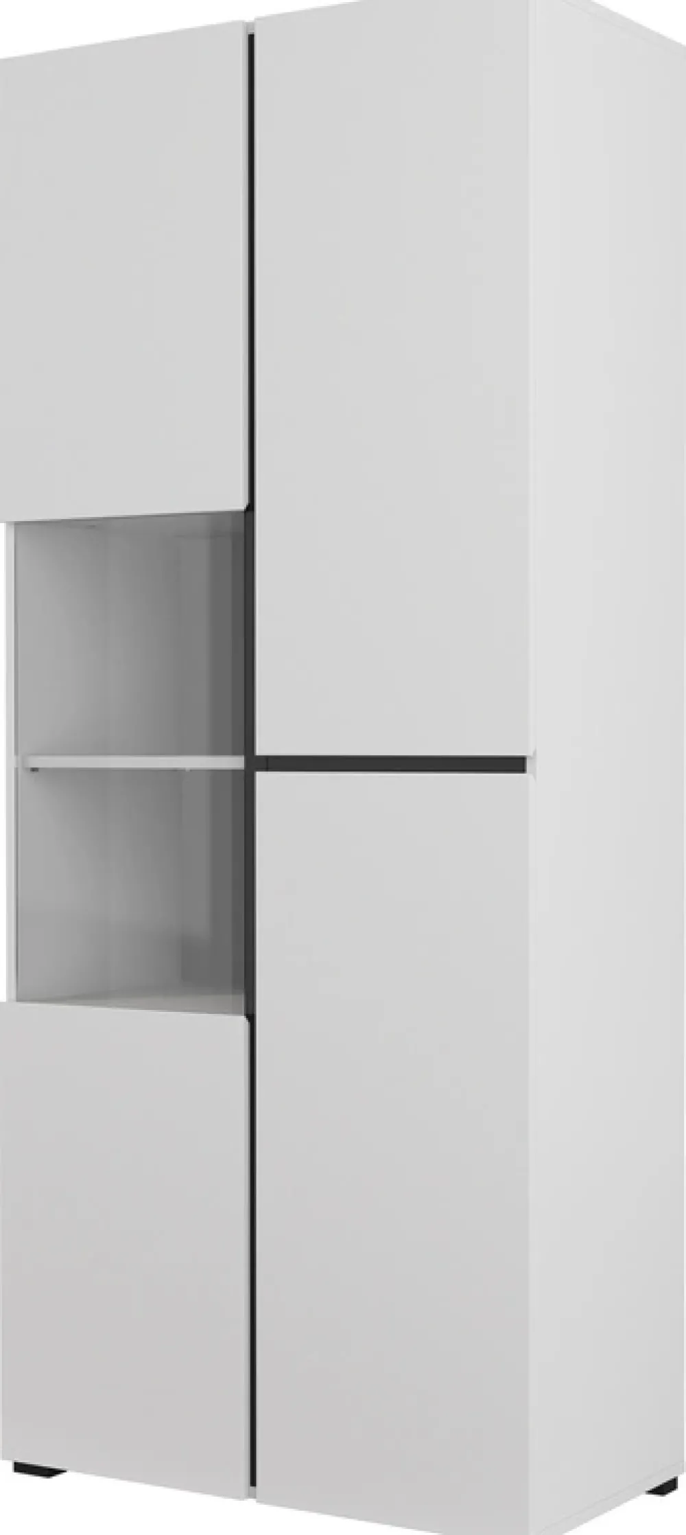 Zestawy Mebli Do Sypialni|Zestawy Mebli Do Salonu>Helvetia Biała dwudrzwiowa półwitryna do salonu 80 cm CROSS biały