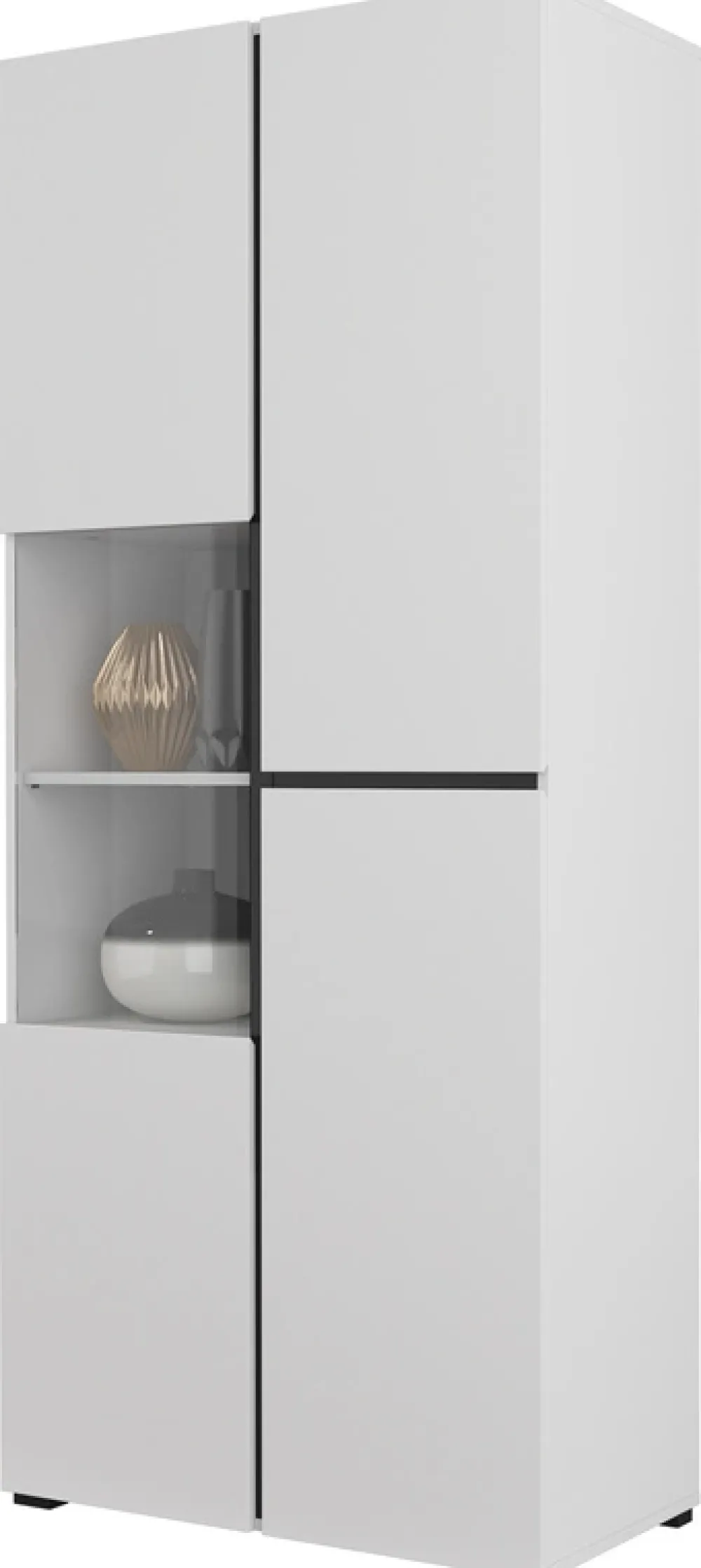 Zestawy Mebli Do Sypialni|Zestawy Mebli Do Salonu>Helvetia Biała dwudrzwiowa półwitryna do salonu 80 cm CROSS biały