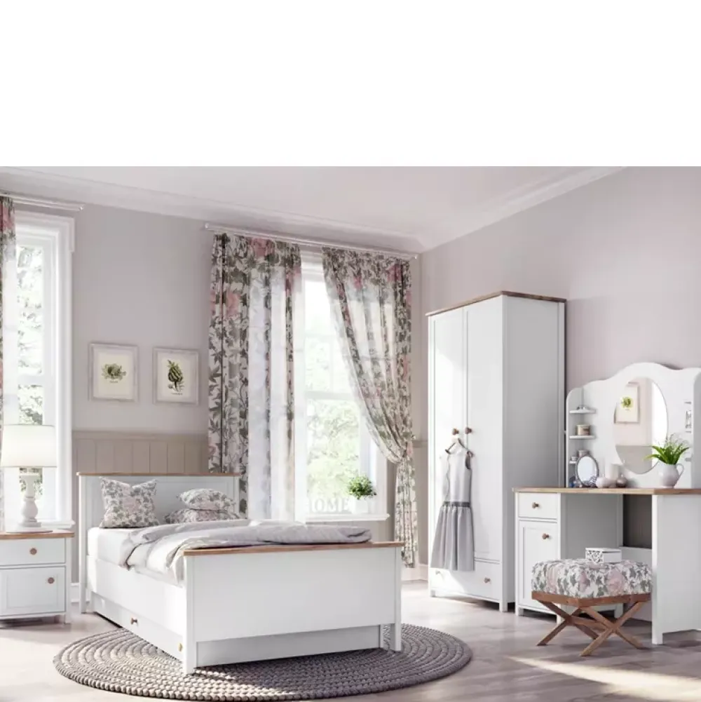 Meble Młodzieżowe|Zestawy Mebli Młodzieżowych>lenart. Biała dwudrzwiowa szafa młodzieżowa z półkami STORY