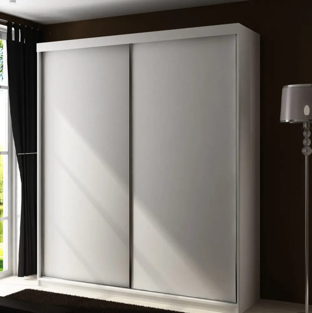 Zestawy Mebli Do Przedpokoju|Szafy Do Przedpokoju>KIER Biała dwudrzwiowa szafa przesuwna do sypialni 150 cm TARO biały