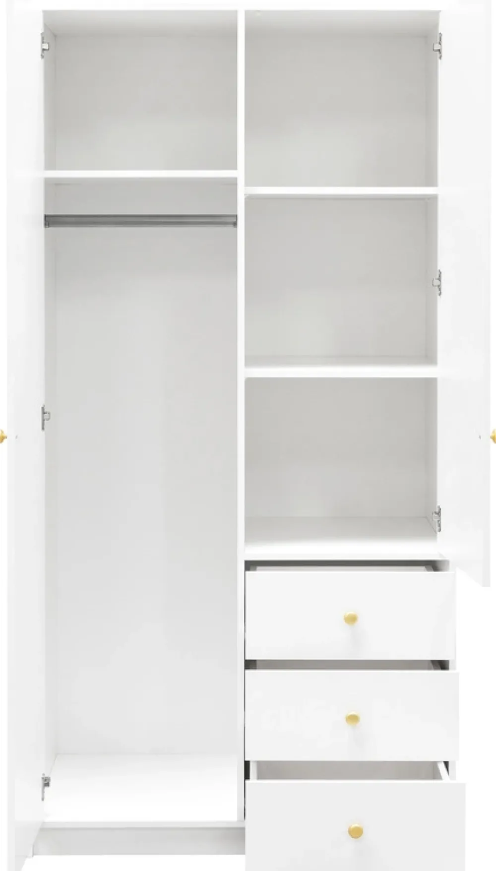 Meble Dla Dzieci|Zestawy Mebli Do Przedpokoju>Stolar Biała dwudrzwiowa szafa uchylna z lustrem 100 cm SELMA biały