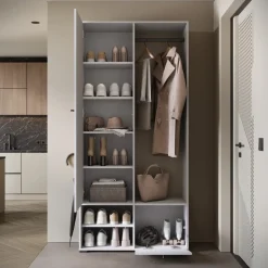 Garderoby>BRATEX Biała garderoba do przedpokoju z lustrem 90 cm DORANO nowoczesna biały