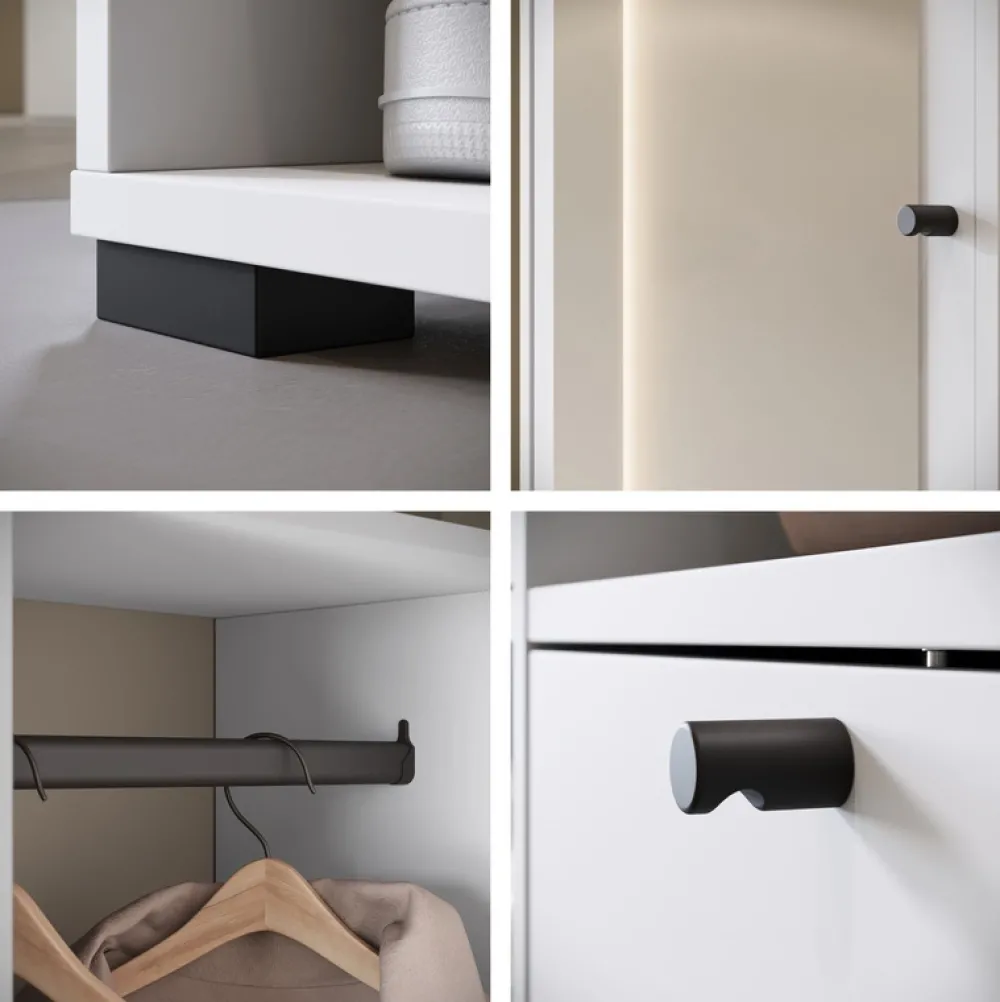 Garderoby>BRATEX Biała garderoba do przedpokoju z lustrem 90 cm DORANO nowoczesna biały