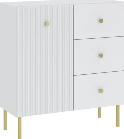 Komody>INTER MEBLE Biała komoda 91 cm do salonu VALTEO z szufladami biały