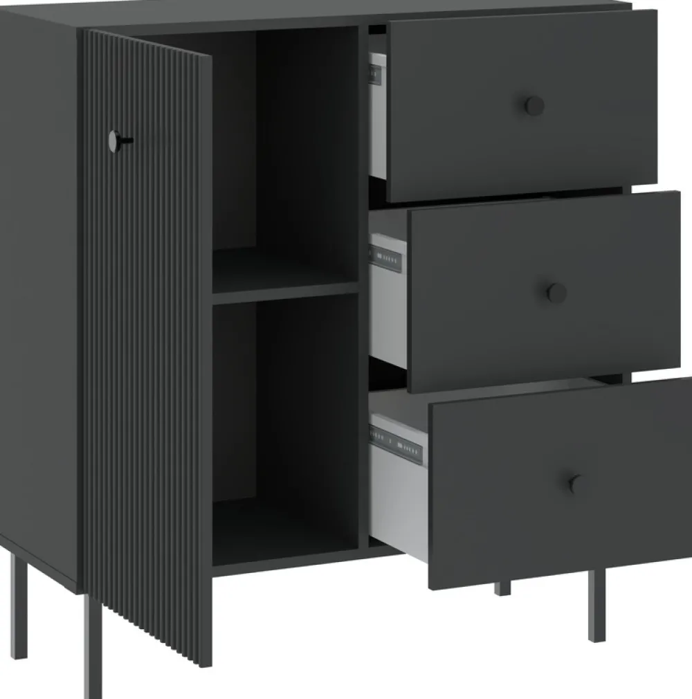 Komody>INTER MEBLE Biała komoda 91 cm do salonu VALTEO z szufladami biały