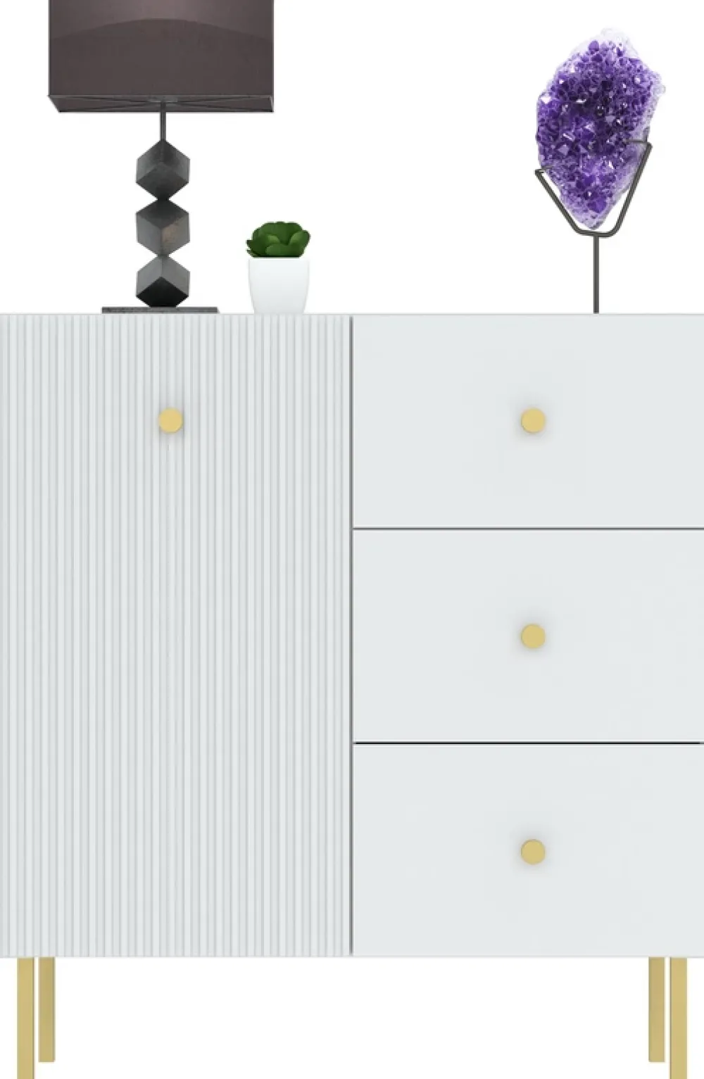 Komody>INTER MEBLE Biała komoda 91 cm do salonu VALTEO z szufladami biały