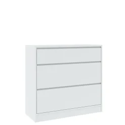 Zestawy Mebli Do Sypialni|Komody>INTER MEBLE Biała komoda 98 cm z szufladami do salonu BALVIO biały