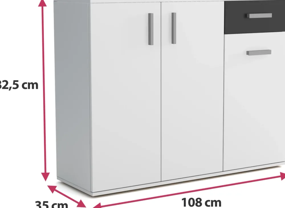 Komody>Meblohand Biała komoda do przedpokoju z szufladą JOVITA