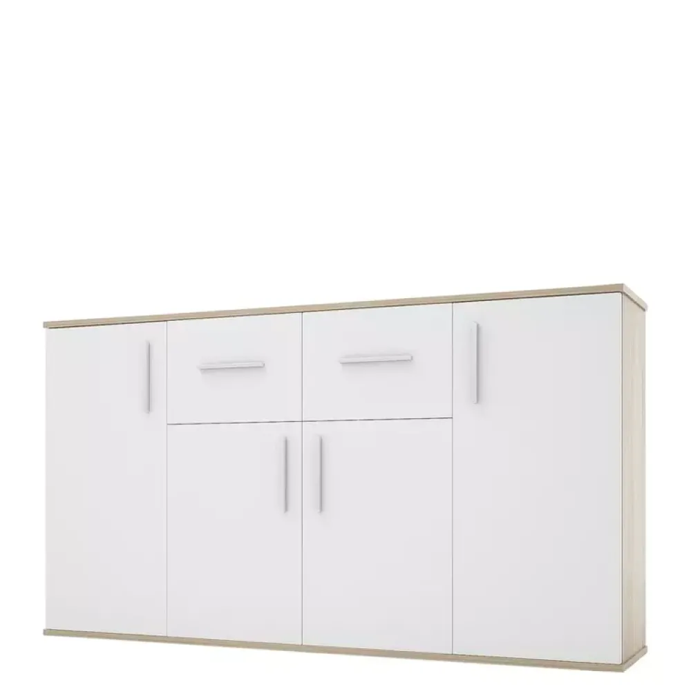 Komody>Meblohand Biała komoda do salonu 150 cm SIMPLE III