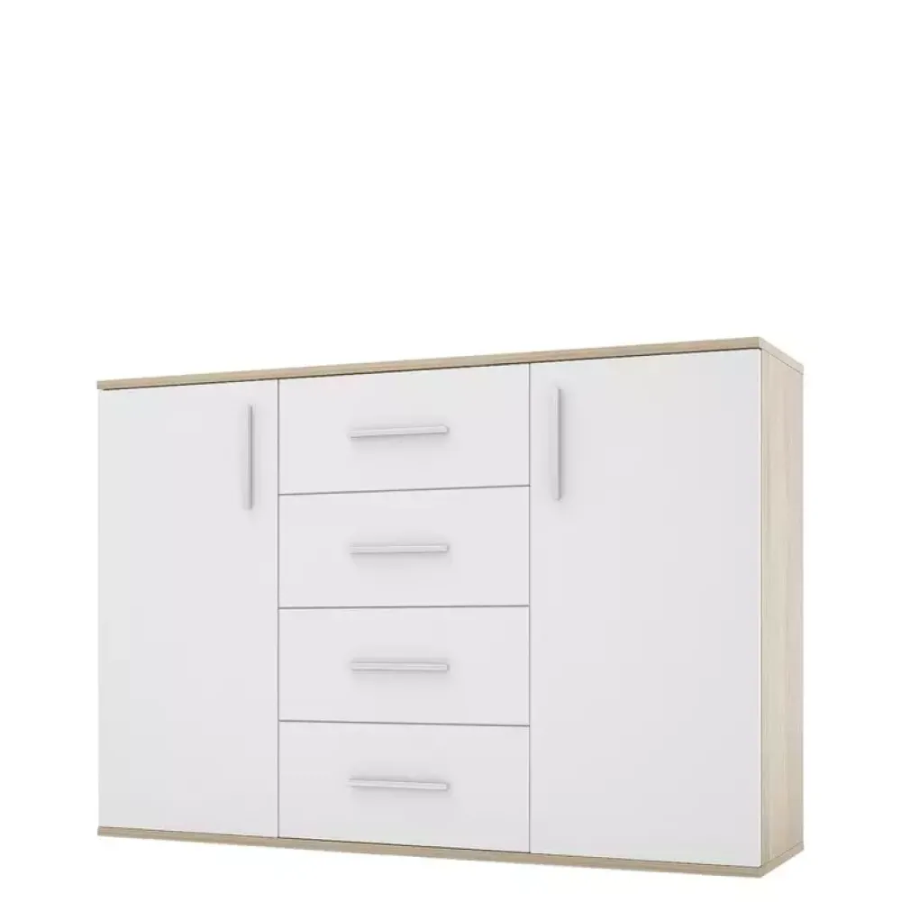 Komody>Meblohand Biała komoda do salonu 112 cm SIMPLE II